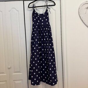 Polka Dot Maxi Dress – Navy/White